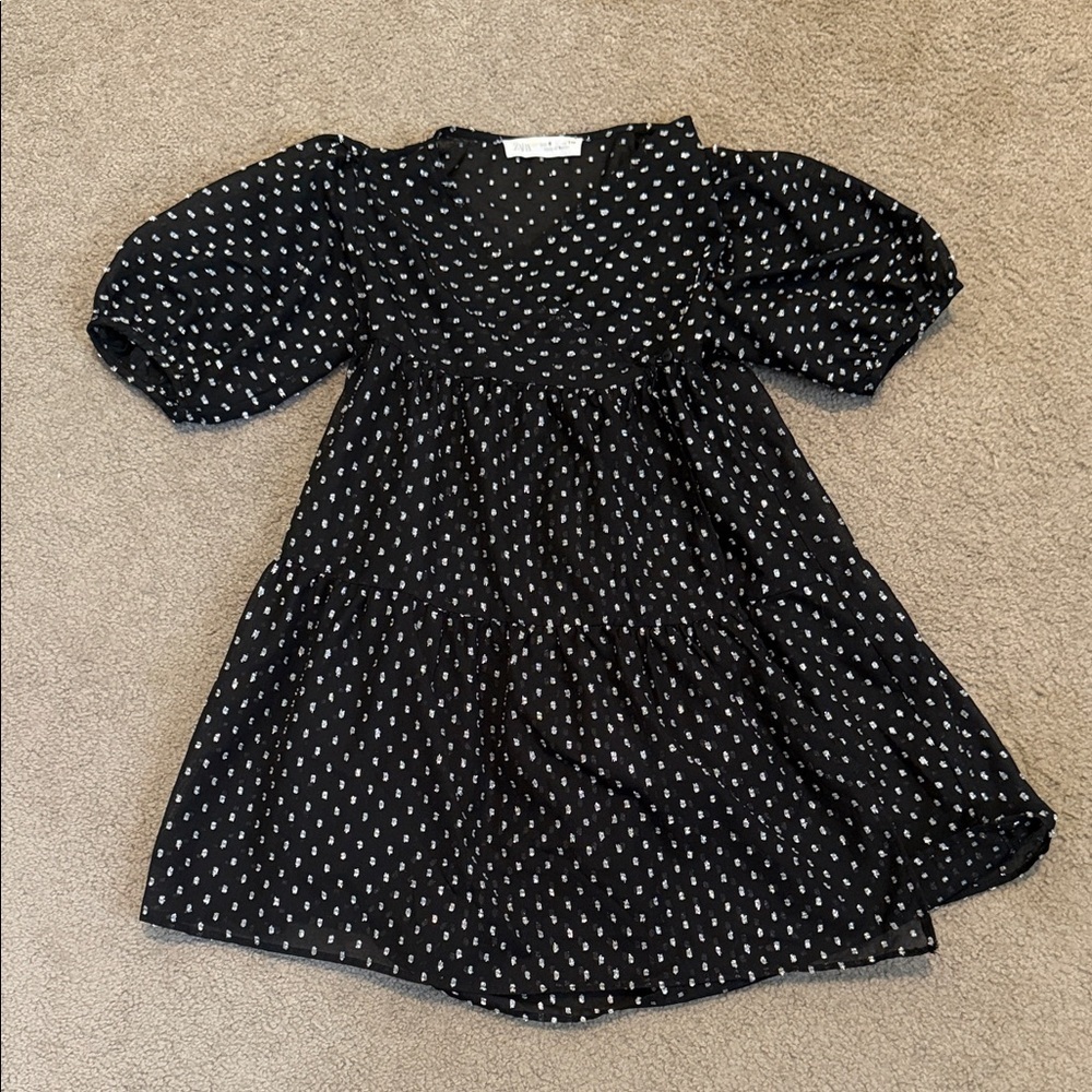 Zara Kids Black Dress with Silver Design
